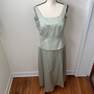 Two Piece Bridesmaid Prom Party Beaded Dress